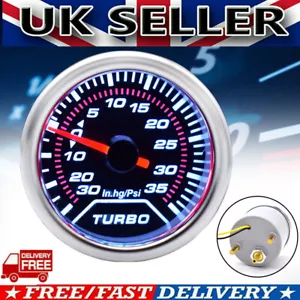 Car Universal 52mm 2" Turbo Boost Gauge Pressure Vacuum Meter Dial Psi LED Light - Picture 1 of 5