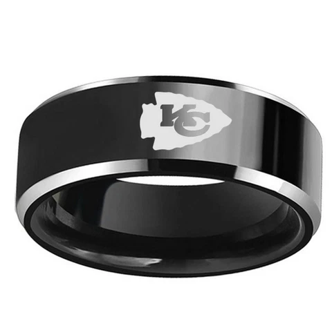 Football Team Kansas City Chiefs Stainless Steel Rings Men's Band Gift Size 6-13 Cover