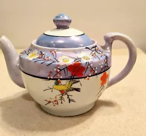 Nippon Lusterware Teekanne Japan Lavendel und Lila Teekanne mit Rot und Weiß... - Bild 1 von 5
