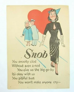 Vintage Vinegar Valentine Snob Penny Dreadful Sarcasm Insult Poem Ephemera 8x10 - Picture 1 of 12