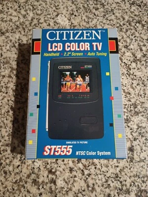 Vintage Citizen ST555 Pocket Color 2.2" LCD TV w/ Box - Tested/Working - Image 1 of 4
