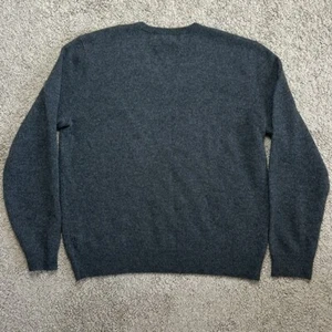 VTG Polo by Ralph Lauren Men's Grey-Black Lambs Wool Sweater V-neck Size L - Bild 1 von 7