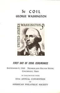 #1304 First Day Ceremony Program George Washington Coil Stamp - Picture 1 of 1