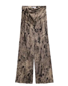 Zara Printed Pareo Trousers Pants Basic Wickel Hose Wide Leg Geschenk Marlene XS - Bild 1 von 5