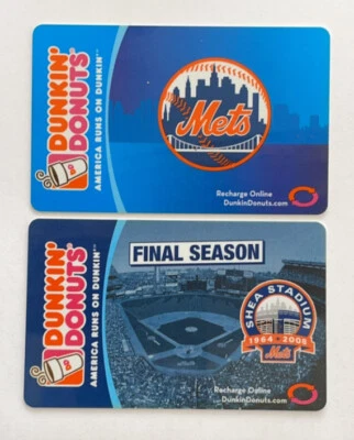 Dunkin Donuts Gift Card. NEW YORK METS. 2006/2008. Mint. Worldwide shipping. - Image 1 of 2