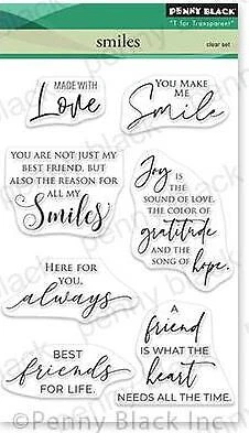 Nuevo Penny Sello de Goma Negro SONRISAS SENTIMIENTOS Juego de Adhesión Transparente Envío Gratis a EE. UU. Foto 1 de 3