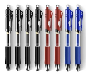 Confezione 8 Penne Gel Blu Nero e Rosso Nuove - Foto 1 di 1