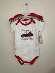 Hudson Baby Valentines 3pk Bodysuit 3-6M - Picture 1 of 7