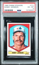 1989 Panini Stickers #111 Randy Johnson Rookie RC PSA 6 EX-MT (BRAND NEW SLAB!)