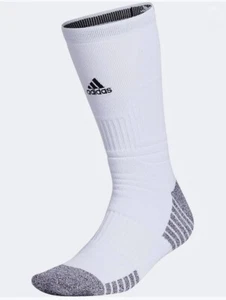 ADIDAS 5 Star Max Cushioned White Black Team Crew Sport Socks Mens L Fits 9.5-12 - Picture 1 of 6