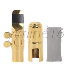 Soprano B Flat Saxophone Mouthpiece 7# Clamp Cap for Jazz Pop Music Gold Plated
