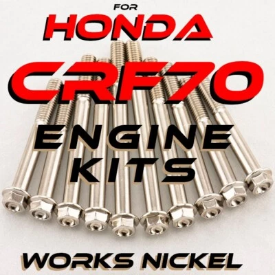 Works Nickel ENGINE Bolt Kit for 2004-2016 Honda CRF70 Models Foto 1 de 4