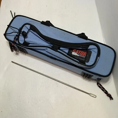 Estuche flauta instrumento gator azul nailon balístico cierre cremallera con bolsillo exterior Foto 1 de 4