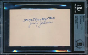 Tarjeta de índice automático de béisbol Judy Johnson & James Bell Beckett auténtica p03281 - Imagen 1 de 2