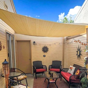 S.Y. Sun Shade Sail  10’ x 13’ Permeable UV Block Triangle Canopy for Carport - Picture 1 of 7