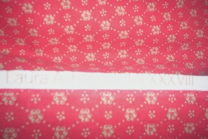 Laura Ashley Tudor Trellis new vintage fabric red 1988 11+ yards - Picture 1 of 6