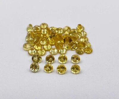Natural Good Quality Yellow Beryl Round Cut Loose Gemstone 7 Pcs 3.50 MM 1 CT - Image 1 of 4