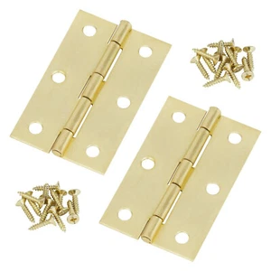 2 X Brass Door Hinges 3 inch 75mm Ball Race Suit Internal Doors WITH SCREWS - Picture 1 of 4