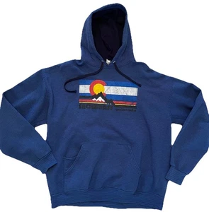 Snowmass Colorado Hoodie Erwachsene Large blau Staatsflagge Logo Taschen Kordelzug - Bild 1 von 8