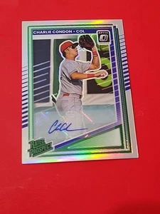 Charlie Condon 2025 Panini Donruss Optic Prizm Auto #194 Colorado Rockies - Picture 1 of 6