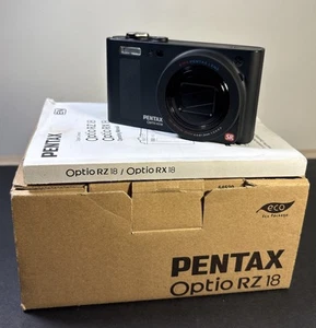 Pentax Optio RZ18 Digital Camera 16MP 18x Zoom Boxed - Manual, charger & cables - Picture 1 of 13