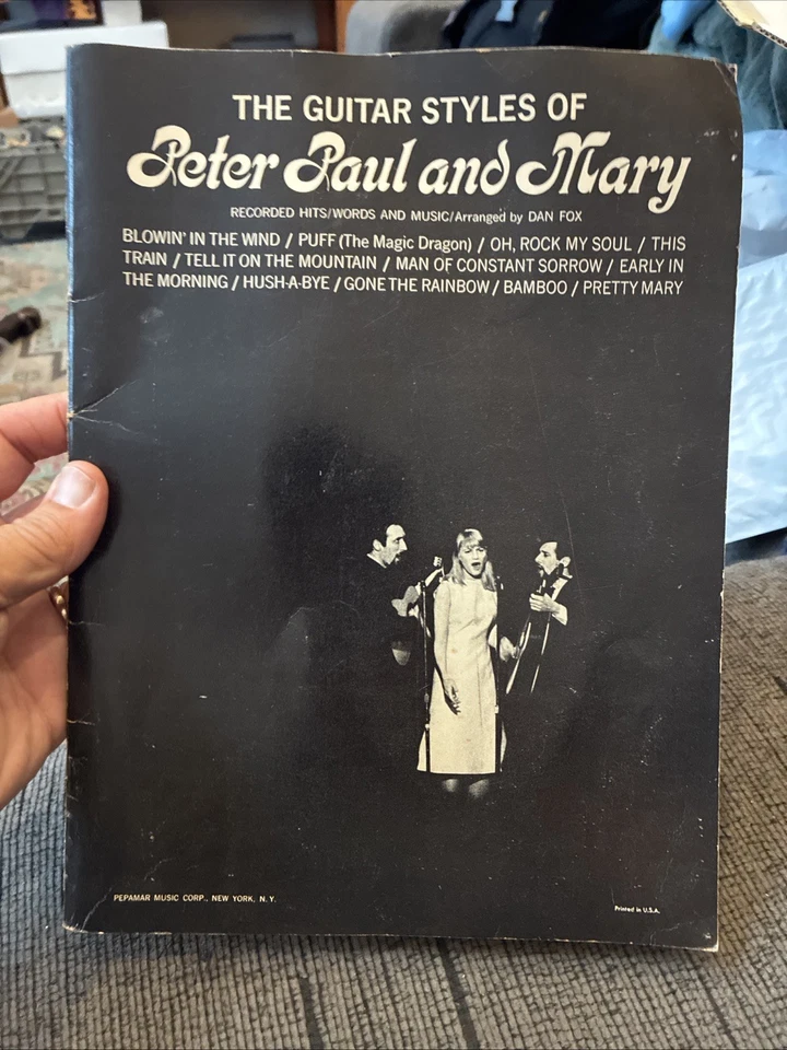 THE GUITAR STYLE OF PETER PAUL AND MARY 1964 Cancionero Partituras Vintage Folk Foto 1 de 1