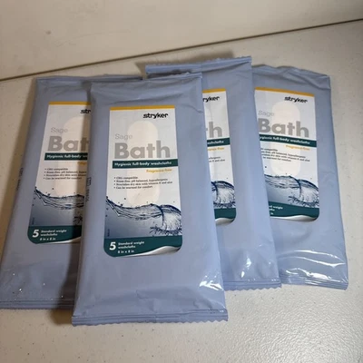 Stryker Hygenic Sage Bath Wipes Fragrance-Free 4 Packs Of 5 Washcloths 2 - Image 1 of 4