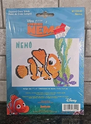 Disney Pixar Finding NEMO Counted Cross Stitch Kit #1134-42 Janlynn 2005 Sealed - Image 1 of 2