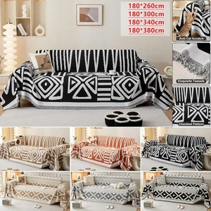 Boho Sofa Cover for 2 3 4 Seater Chenille AB Sided Slipcover for Corner Sofa - Foto 1 di 51
