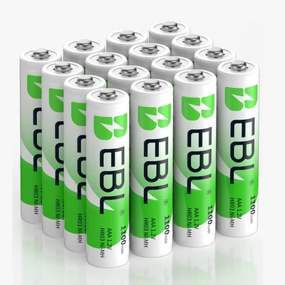 EBL 4-40x 1.2V AAA Ni-MH Rechargeable Batteries 1100mAh Triple A Battery lot - Image 1 of 4
