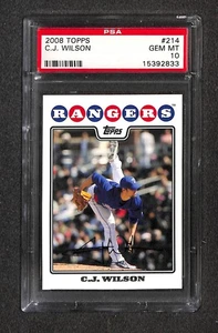 2008 Topps #214 C.J. WILSON PSA 10 GEM-MT 15392833 - Picture 1 of 2