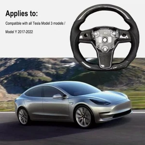 1*Echtes Carbon-Lenkrad für Tesla Model 3 Model Y 2017-2022, nicht beheizt DE - Bild 1 von 4