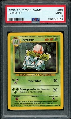 1999 Pokemon Base Set Unlimited Ivysaur #30 PSA 9 MINT - Image 1 of 2