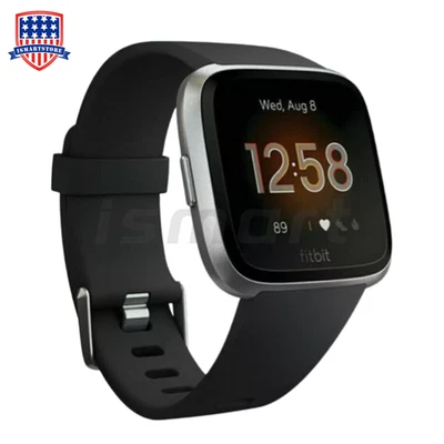 Reloj inteligente portátil Fitbit Versa lite rastreador de actividad física bandas S y L negro Foto 1 de 4