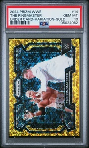 2024 Panini Prizm WWE The Ringmaster #14 Under Card Variation Gold PSA 10 - Imagen 1 de 2