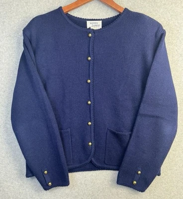 Cárdigan Pequeño Hasting And Smith Talla M Azul Marino Dorado Suéter Abotonado Dinero Antiguo De Colección Foto 1 de 4