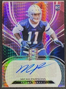 2021 Panini Spectra Neon Pink #269 Micah Parsons Rookie Auto /15 RC  - Picture 1 of 2