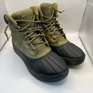 Nike ACG Woodside Duck Boots Mens 10 Army Green Leather 386469-207 Waterproof - Picture 1 of 8