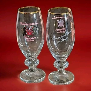 Seltenes Lot (2) Dithmarscher Deutsches Bierglas Goldrand Pilsener de Luxe 0,3 Liter - Bild 1 von 7