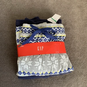 GAP Herren 2er Pack Waffel-Strick Jogger Pyjamahosen Navy & Fair Isle Grau Large - Bild 1 von 5