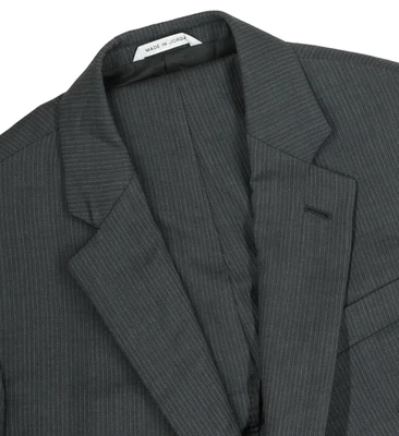 Mens 40 R Armani Collezioni Charcoal Grey Multi Stripe 100% Wool Flat Front Suit - Image 1 of 4