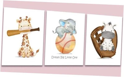 3 PIEZAS Arte de Pared de Béisbol Béisbol Deportes Guardería Decoración de Pared Habitación de Niños,  Foto 1 de 4