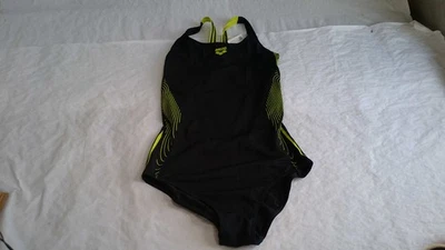 Traje de baño para mujer ARENA gráfico con respaldo de una pieza negro traje de baño profesional con espalda Foto 1 de 3