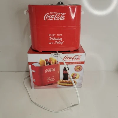 Тостер для хот-догов Coca-Cola ретро стиль 2 собаки и булочки слот красный проверенный работает - Изображение 1 из 4