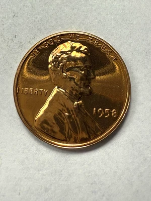 ** 1958 GEM PROOF LINCOLN CENT (UPGRADE THAT SPOT IN YOUR SET) PRICED TO SELL ** - Image 1 of 2