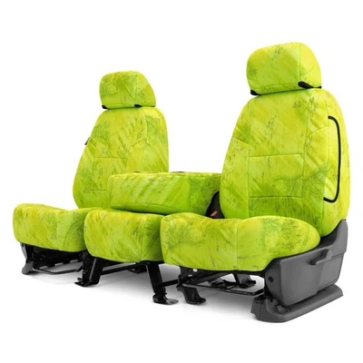 For GMC Sierra 2500 HD 01-06 Seat Cover Realtree Fishing 1st Row Camo Light Lime - Image 1 of 4