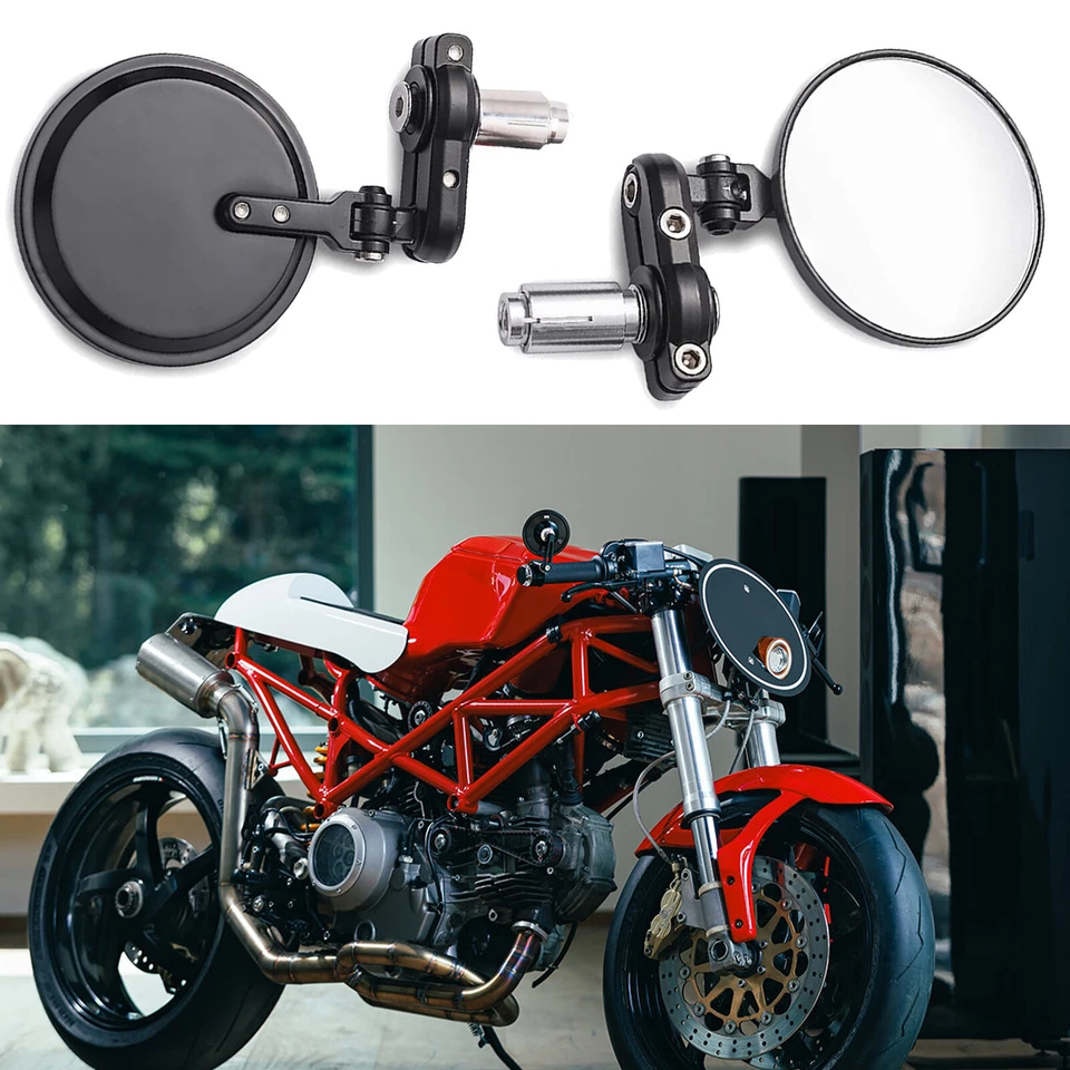 Espejos retrovisores redondos para manillar de motocicleta Ducati Monster 696 750 1200 S4R 7/8" Foto 1 de 4