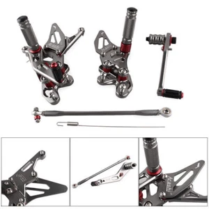 Adjustable Rearset Foot Peg Footpeg Footrest Pedal Fit Suzuki GSXR600 2015 Gray - Picture 1 of 8