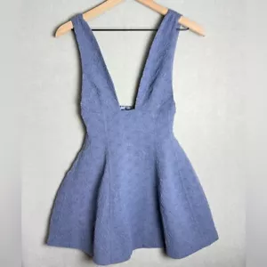 Weworewhat Textured Fit and Flare Mini Dress Blue size 0 Brand New Without Tags - Imagen 1 de 10