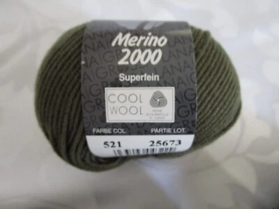 MERINO 2000 LANA GROSSA MERINO WOOL YARN, 50 GM, 175 YDS, MANY COLORS - Image 1 of 4